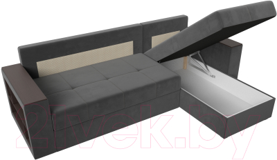 Диван угловой Лига Диванов Дубай лайт правый / 114152 (велюр серый)
