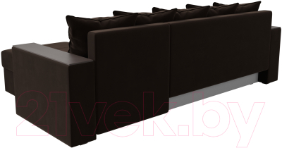 Диван угловой Лига Диванов Дубай лайт правый / 114164 (микровельвет коричневый)