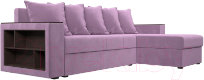 Диван угловой Лига Диванов Дубай лайт правый / 114167 (микровельвет сиреневый)