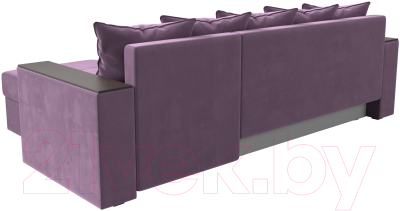 Диван угловой Лига Диванов Дубай лайт правый / 114167 (микровельвет сиреневый)