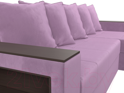 Диван угловой Лига Диванов Дубай лайт правый / 114167 (микровельвет сиреневый)