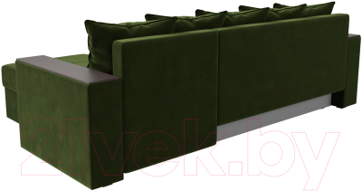 Диван угловой Лига Диванов Дубай лайт правый / 114168 (микровельвет зеленый)