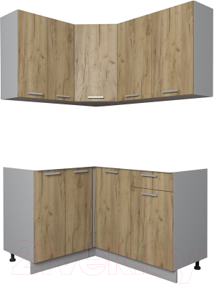 Кухонный гарнитур Интерлиния Мила Лайт 1.2x1.4 без столешницы - фото