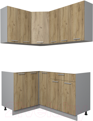 Кухонный гарнитур Интерлиния Мила Лайт 1.2x1.5 без столешницы - фото