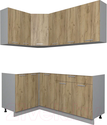 Кухонный гарнитур Интерлиния Мила Лайт 1.2x1.8 без столешницы - фото