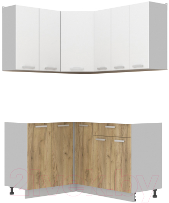 Кухонный гарнитур Интерлиния Мила Лайт 1.2x1.5 без столешницы - фото