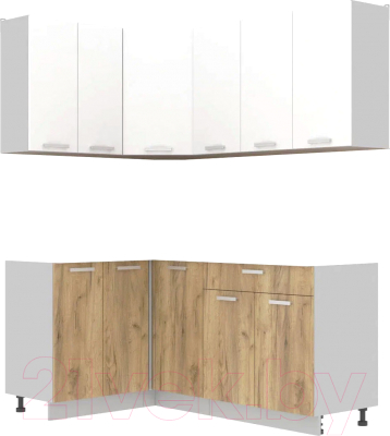 Кухонный гарнитур Интерлиния Мила Лайт 1.2x1.8 без столешницы - фото