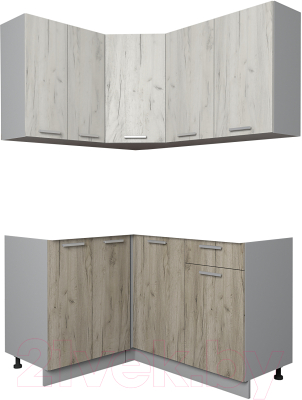 Кухонный гарнитур Интерлиния Мила Лайт 1.2x1.4 без столешницы - фото