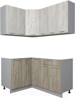 Кухонный гарнитур Интерлиния Мила Лайт 1.2x1.5 без столешницы - фото