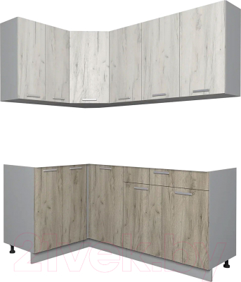 Кухонный гарнитур Интерлиния Мила Лайт 1.2x1.8 без столешницы - фото