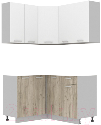 Кухонный гарнитур Интерлиния Мила Лайт 1.2x1.4 без столешницы - фото