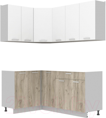 Кухонный гарнитур Интерлиния Мила Лайт 1.2x1.8 без столешницы - фото