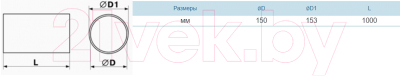 Воздуховод жесткий Семь ветров ПВХ Труба 150мм