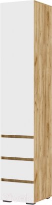 Шкаф-пенал Стендмебель Хелен ПН 03 (белый/дуб крафт золотой) - фото