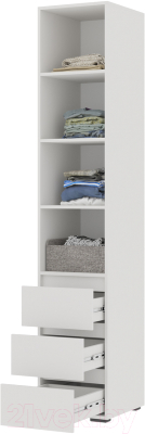 Шкаф-пенал Стендмебель Хелен ПН 03 (белый/белый)