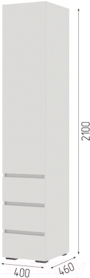 Шкаф-пенал Стендмебель Хелен ПН 03 (белый/белый)