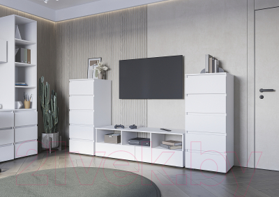 Стеллаж Стендмебель Хелен ПН 02 (белый/белый)