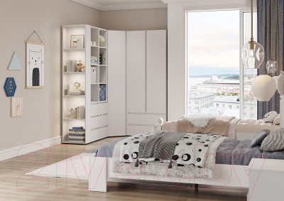 Стеллаж Стендмебель Хелен ПН 02 (белый/белый)