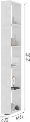 Стеллаж Стендмебель Хелен СТЛ 01 (белый/белый)