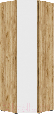 Шкаф Стендмебель Хелен ШК 04 угловой (белый/дуб крафт золотой) - фото