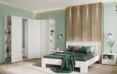 Шкаф Стендмебель Хелен ШК 04 угловой (белый/белый)