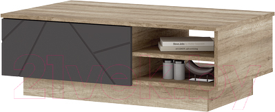 Журнальный столик Стендмебель Даллас СТ 01 (софт графит/дуб каньон) - фото