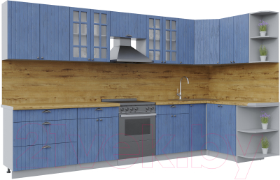 Готовая кухня Интерлиния Берес 1.5x3.5 правая - фото