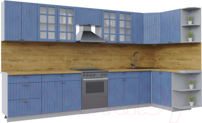 Готовая кухня Интерлиния Берес 1.5x3.7 правая - фото