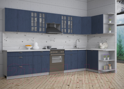 Кухонный гарнитур Интерлиния Берес 1.5x3.6 правая (дуб королевский/бискайская сосна)