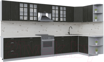 Готовая кухня Интерлиния Берес 1.5x3.8 правая - фото