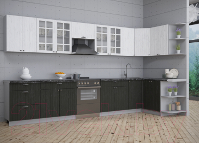 Готовая кухня Интерлиния Берес 1.5x3.8 правая