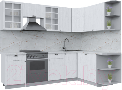 Готовая кухня Интерлиния Берес 1.7x2.6 правая - фото