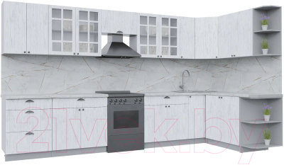 Готовая кухня Интерлиния Берес 1.7x3.7 правая - фото