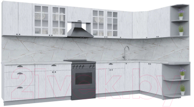 Готовая кухня Интерлиния Берес 1.7x3.8 правая - фото