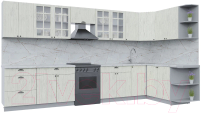 Готовая кухня Интерлиния Берес 1.7x3.8 правая - фото