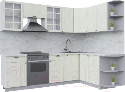 Готовая кухня Интерлиния Берес 1.7x2.6 правая - фото