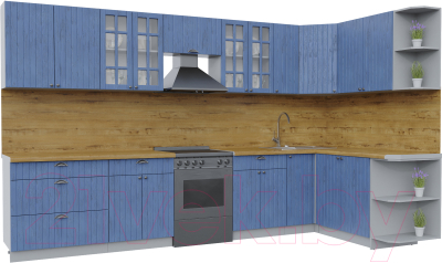 Готовая кухня Интерлиния Берес 1.7x3.5 правая - фото