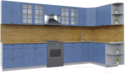 Готовая кухня Интерлиния Берес 1.7x3.7 правая - фото