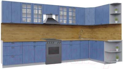 Готовая кухня Интерлиния Берес 1.7x3.8 правая - фото