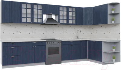 Готовая кухня Интерлиния Берес 1.7x3.7 правая - фото