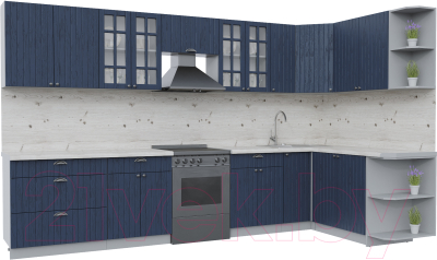 Готовая кухня Интерлиния Берес 1.7x3.5 правая - фото