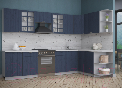 Кухонный гарнитур Интерлиния Берес 1.7x3.1 правая (дуб королевский/бискайская сосна)