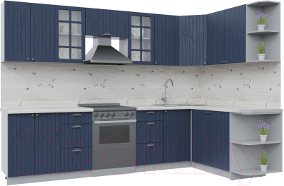 Кухонный гарнитур Интерлиния Берес 1.7x3.0 правая (дуб королевский/бискайская сосна) - фото