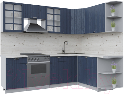 Кухонный гарнитур Интерлиния Берес 1.7x2.5 правая (дуб королевский/бискайская сосна) - фото