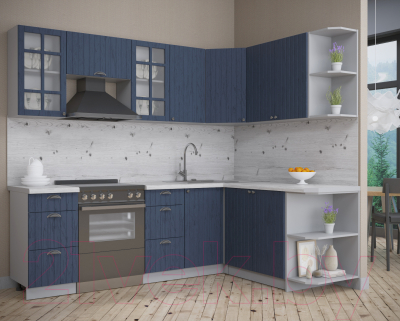 Кухонный гарнитур Интерлиния Берес 1.7x2.4 правая (дуб королевский/бискайская сосна)