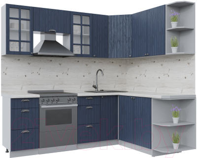 Кухонный гарнитур Интерлиния Берес 1.7x2.3 правая (дуб королевский/дуб королевский/бискайская сосна) - фото