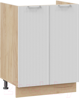 Шкаф под мойку ТриЯ Кимберли 1Н6М (дуб крафт золотой/сноу) - фото
