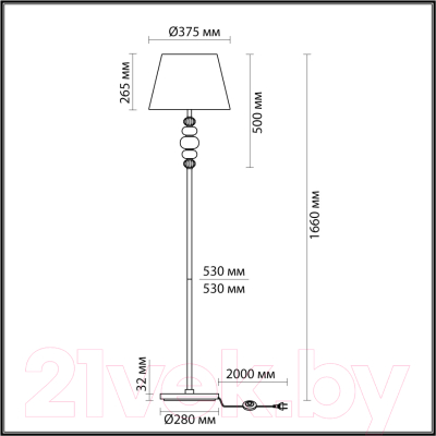 Торшер Odeon Light Sochi 4896/1F