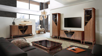 Шкаф с витриной Гомельдрев Дельта ГМ 1471 (американский орех/ольха)