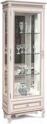 Шкаф с витриной Гомельдрев ГМ 5151С-01 Дуб (белый пепел) - фото